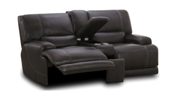 Valeur Leather Power Reclining Loveseat With Console