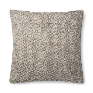 image 22″ Grey Woven Pillow