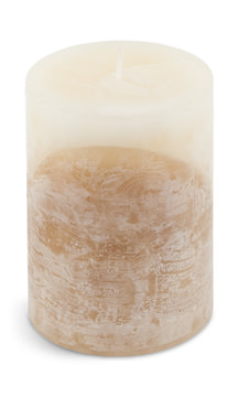 Beige Vanilla Cinnamon Pillar Candle - 4″