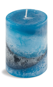 Blueberry Zigzag Pillar Candle - Small