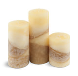 Beige Vanilla Cinnamon Zigzag Pillar Candle | HOM Furniture