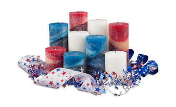 Blueberry Zigzag Pillar Candle - Small