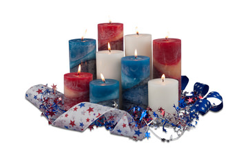 Red Cinnamon Apple Zigzag Pillar Candle - Small