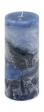 image Purple Silver Zigzag Pillar Candle - Large