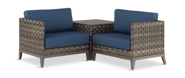 image Lennox 3 Piece Modular Wicker Sectional