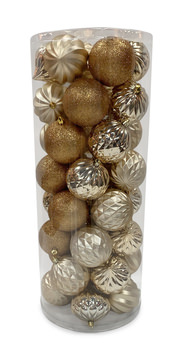 40 Piece Shatterproof Ornament Set - Champagne
