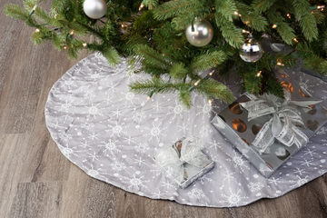Grey Snowflake Tree Skirt