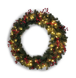 36″ Decorated Wreath With 100 Warm White LED Lights thumbnail 2