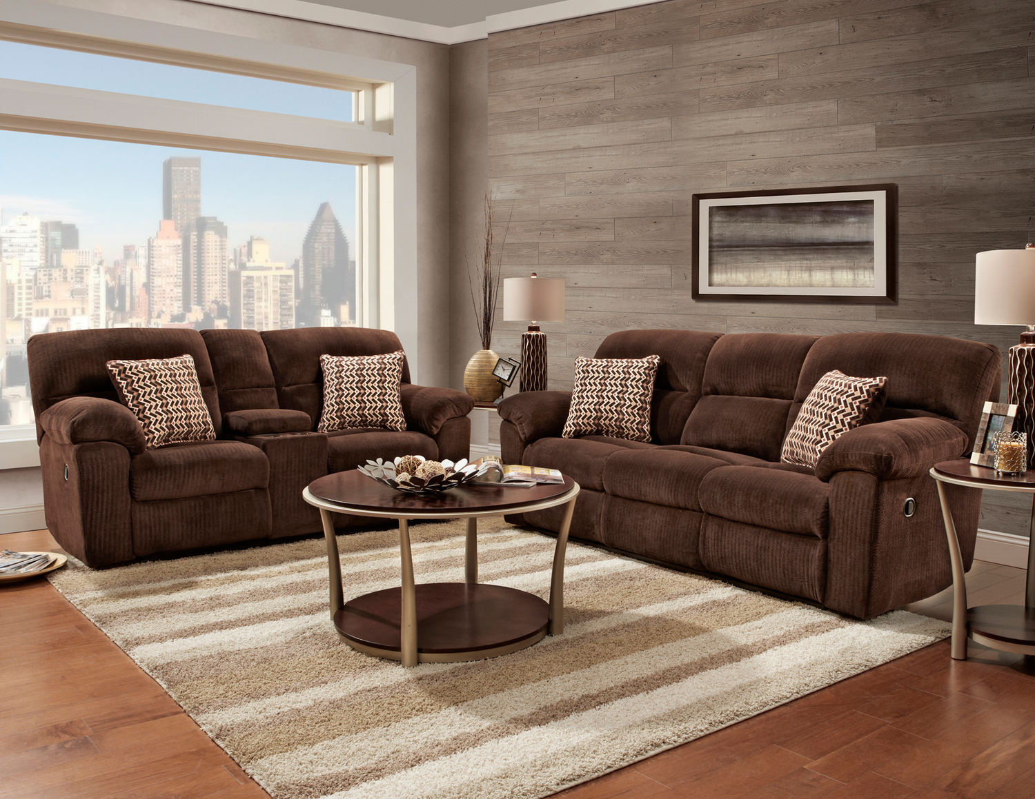Chevron Reclining Sofa And Loveseat Set Dock86