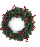 30″ Monterey Pine Decorated Wreath thumbnail 1