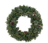 Cashmere Pine 30″ Pre-Lit Wreath With Red Berries And Pine Cones thumbnail 2