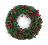 Fraser Fir 30″ Decorated Wreath With 50 Warm White LED Lights thumbnail 2