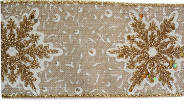 Gold Snowflake Ribbon