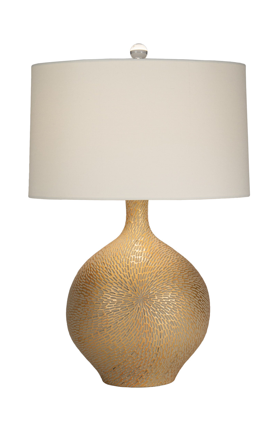 gold and grey table lamp