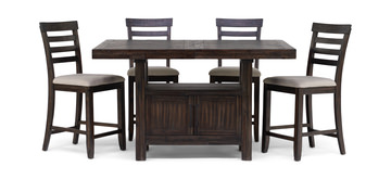 Spindrift Table With Storage Base And 4 Counter Stools