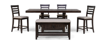 Spindrift Table With 4 Counter Stools And Storage Bench