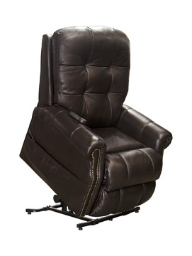 Watt Leather Power “Lay Flat” Lift Chair Recliner - Chocolate