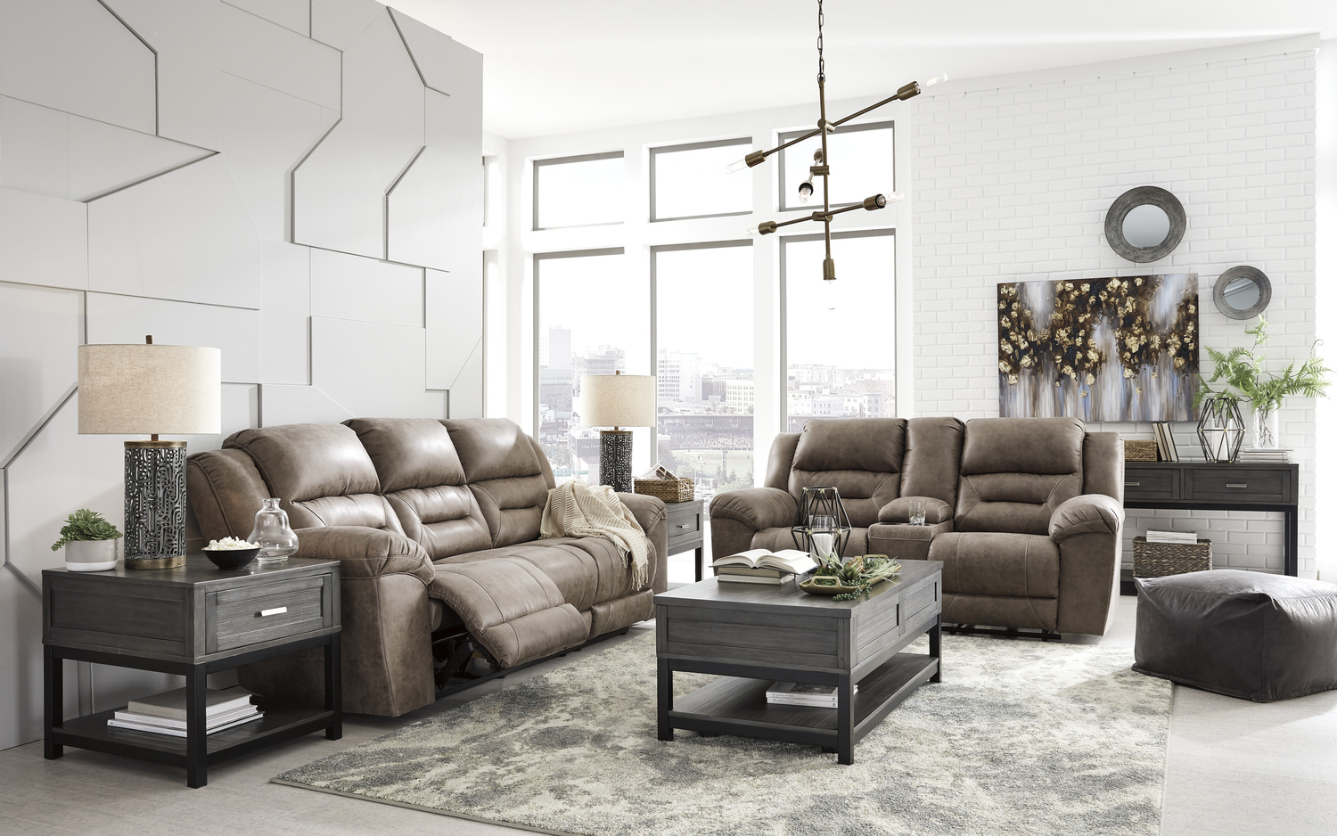 Power sofa store and loveseat set