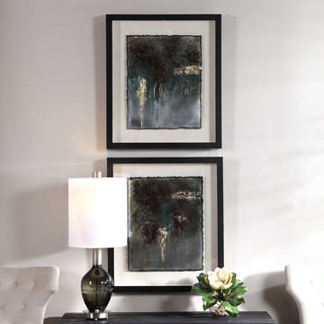 Rustic Patina Framed Prints - Set of 2