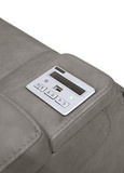 Rigel Leather Power Reclining Loveseat With Console - Gray thumbnail 5