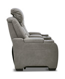 Rigel Leather Power Reclining Loveseat With Console - Gray thumbnail 3