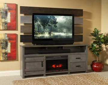 Descanso Fireplace Media Console With Back Panel