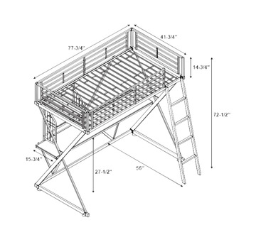 Curie Loft Bed - White