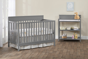 Fallon 4-In-1 Convertible Crib - Grey