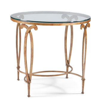 image Fleur-De-Lis Round Lamp Table