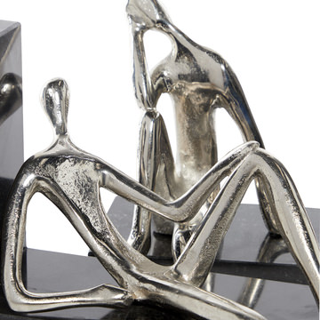 Aluminum And Marble Bookends