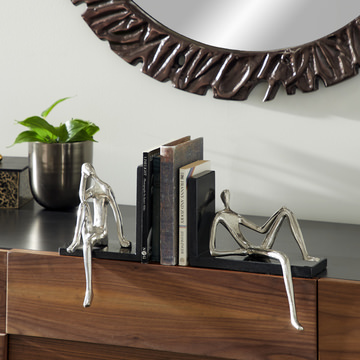 Aluminum And Marble Bookends