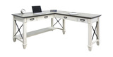 Astoria White Desk With Return thumbnail 1