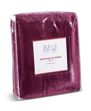 Burgundy Sherpa Throw