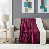 Burgundy Sherpa Throw | HOM Furniture