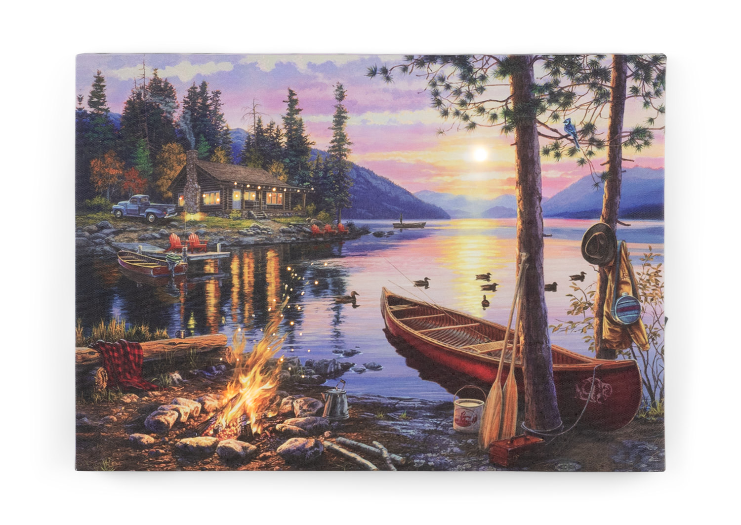 Lake Cabin Canoe Canvas Art | HOM Furniture