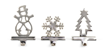 Snowman Stocking Holder - Silver