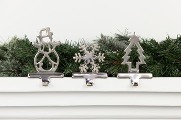 Snowman Stocking Holder - Silver