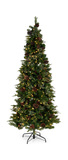 Woodland Pine 7.5′ Artificial Christmas Tree With Warm White LED Lights thumbnail 1