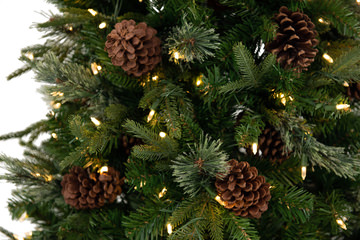 Woodland Pine 7.5′ Artificial Christmas Tree With Warm White LED Lights