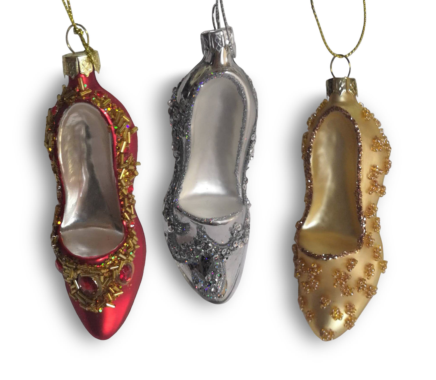 Glass Shoe Ornament
