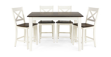 À La Carte Counter Table With 4 Stools - White