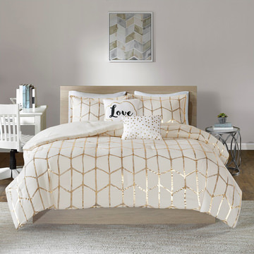Raina King/Cal King Comforter Set - Ivory