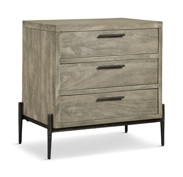 image Parklane 3 Drawer Nightstand - Grey