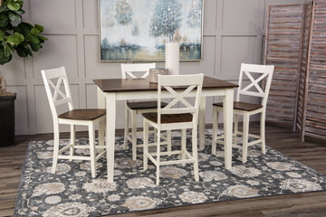 À La Carte Counter Table With 4 Stools - White