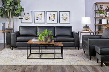 Emory Heather Gray/Black Area Rug - 5′3″ X 7′7″