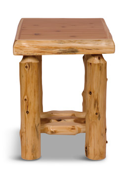 Cedar Log Open Nightstand