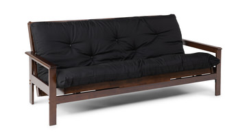 Kennedy Futon With 6″ Premium Mattress - Black Walnut