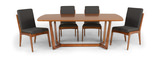 Tyler Modern Fixed Top Table With 4 Upholstered Chairs thumbnail 2