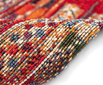 Marina Tribal Stripe Red 7′10″ X 9′10″ Area Rug