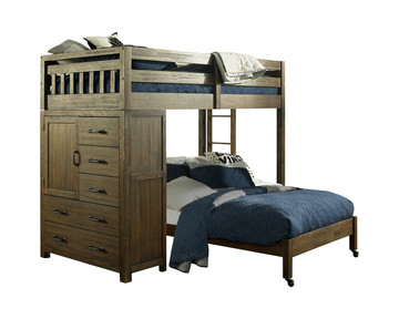 Trinell twin loft outlet bed with caster